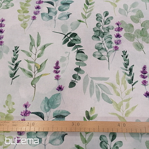 Tissu déco FEUILLES vert