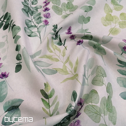 Tissu déco FEUILLES vert