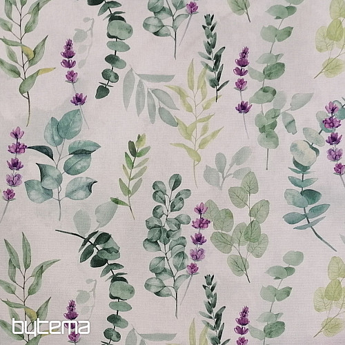 Tissu déco FEUILLES vert