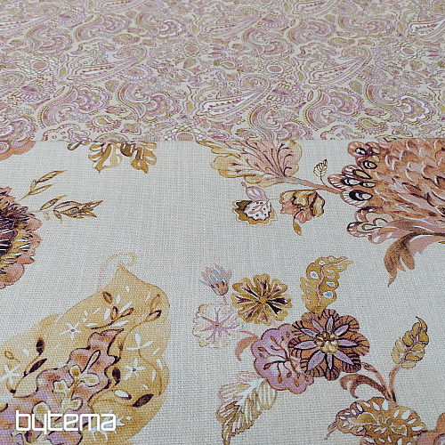 Tissu déco FLEURS rose