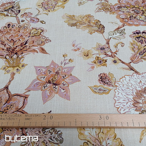 Tissu déco FLEURS rose
