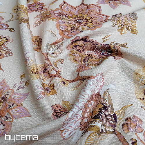 Tissu déco FLEURS rose