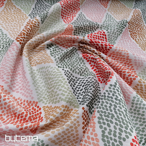 Tissu déco losange rouge-vert
