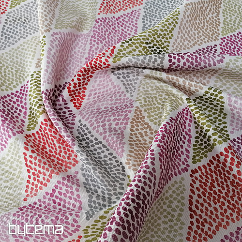 Tissu déco RHOMBODE rose-vert
