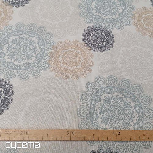 Tissu déco MANDALA gris-beige