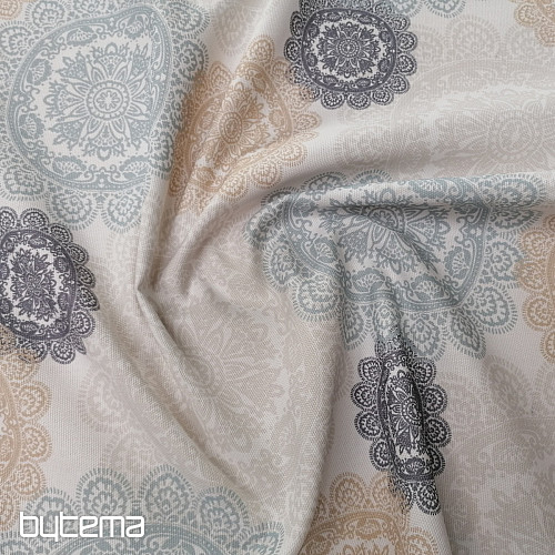 Tissu déco MANDALA gris-beige