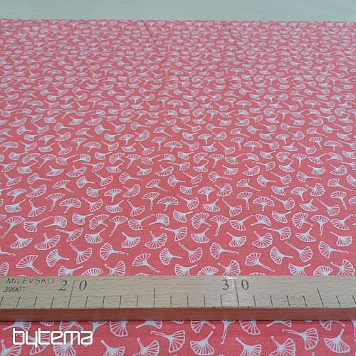 Tissu coton GINKO petit vieux rose