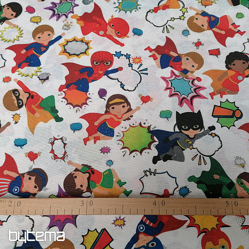 Tissu décoratif SUPER-HÉROS