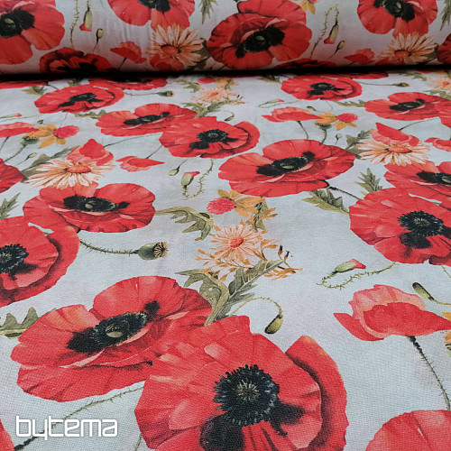 Tissu décoratif LAZA COQUELICOTS