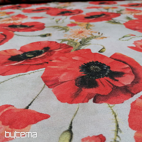 Tissu décoratif LAZA COQUELICOTS
