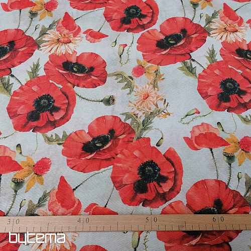 Tissu décoratif LAZA COQUELICOTS