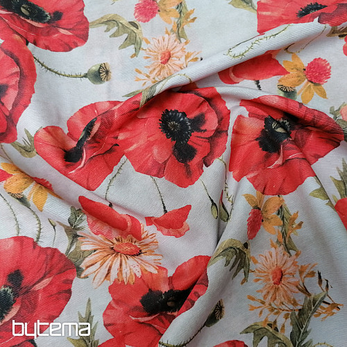Tissu décoratif LAZA COQUELICOTS