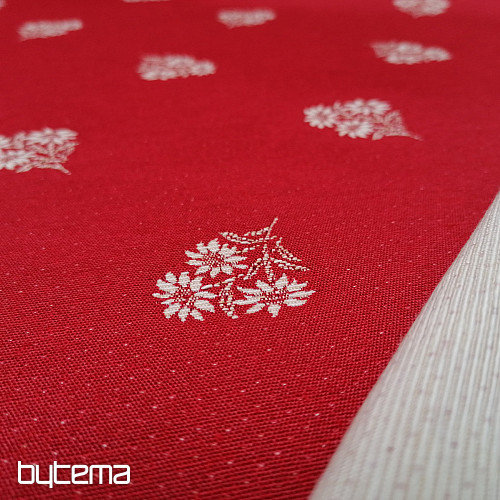 Tissu décoratif COEUR FLEUR I combinaison jacquard