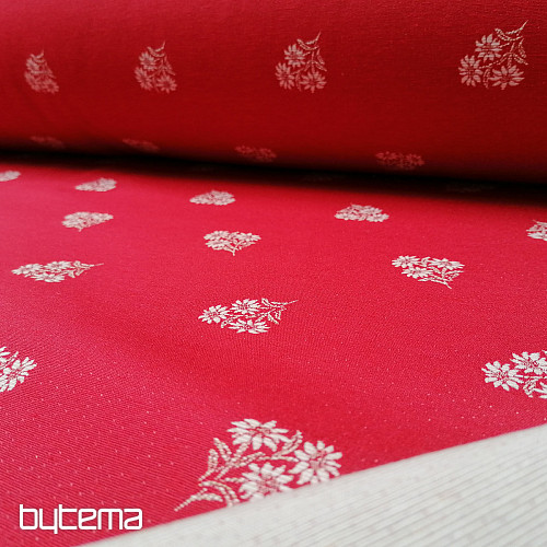 Tissu décoratif COEUR FLEUR I combinaison jacquard