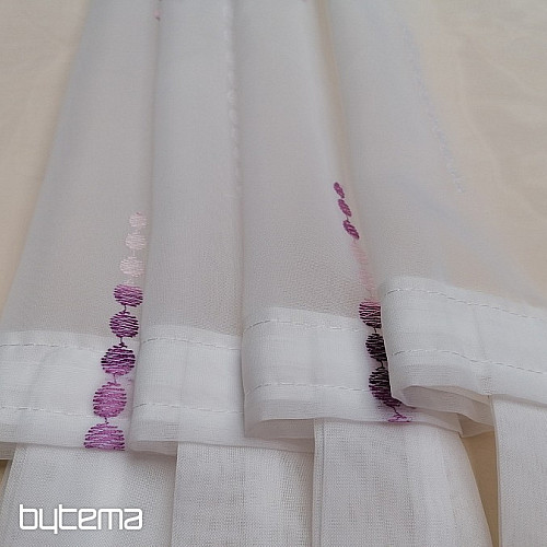 Rideau brodé pour vitrail - perles violettes
