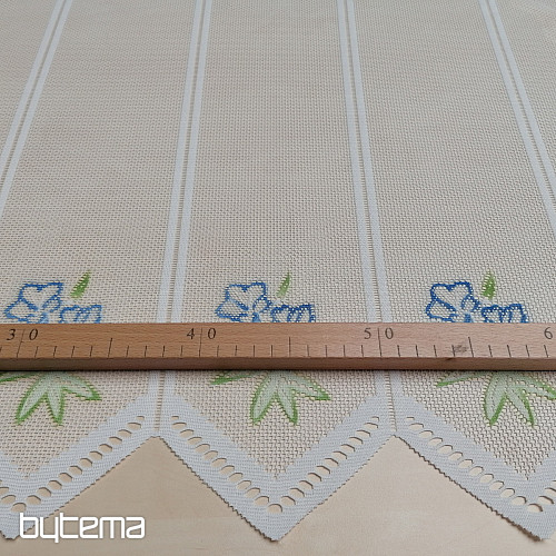 Rideau Jacquard DD 875 Fleurs bleues