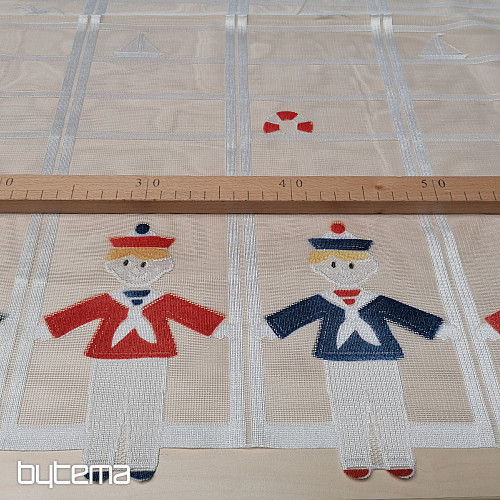 Rideau enfant sur vitrail - jacquard MARINS