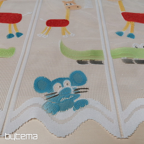 Rideau enfant sur vitrail - jacquard ANIMAUX