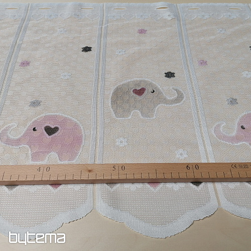 Rideau enfant sur vitrail - jacquard ELEPHANTS II