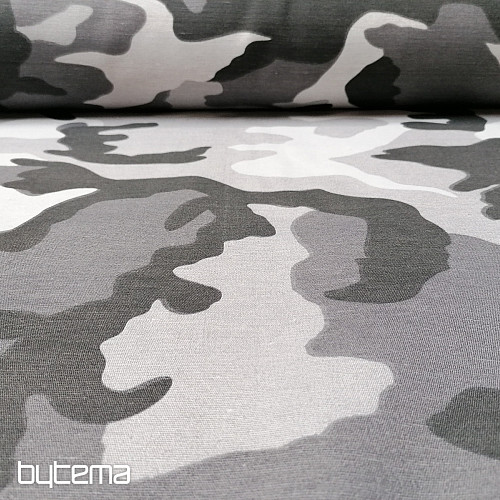 Tissu déco CAMOUFLAGE gris