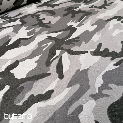 Tissu déco CAMOUFLAGE gris