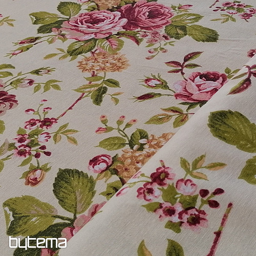 Tissu décoratif CORNWALL ROSE