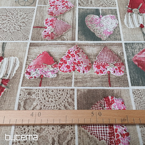 Tissu déco LIDIA&#39;S HEART rouge