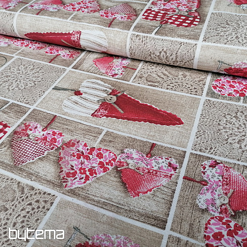 Tissu déco LIDIA&#39;S HEART rouge