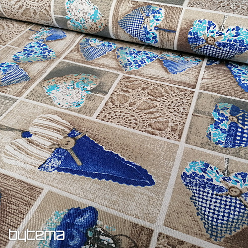 Tissu déco LIDIA&#39;S HEART bleu
