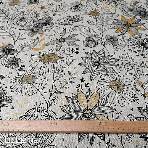 Tissu en lin DAISY GOLD