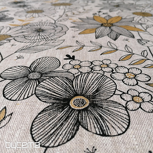 Tissu en lin DAISY GOLD