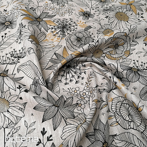 Tissu en lin DAISY GOLD