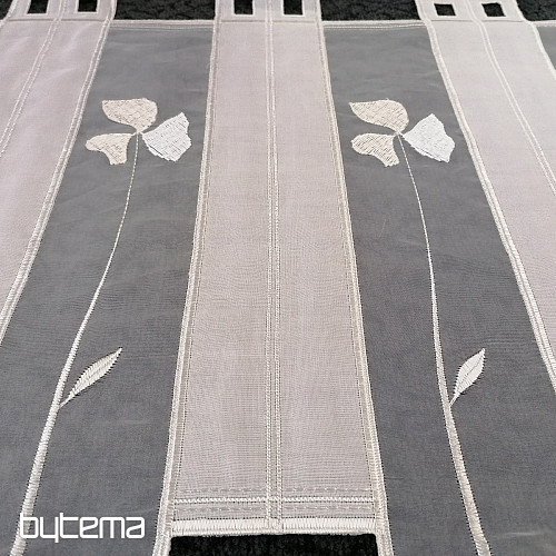 Rideau vitrail - voile avec broderie crème 208