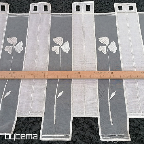Rideau vitrail - voile avec broderie crème 208