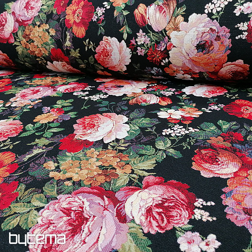 Tissu à tapisserie ROSE NOIRE