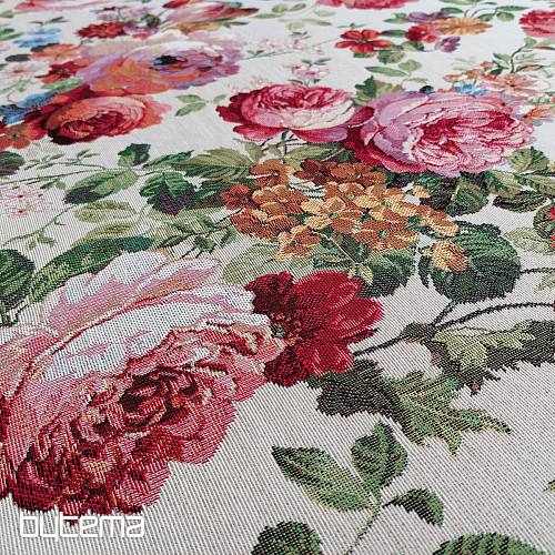 Tissu à tapisserie CRÈME ROSE