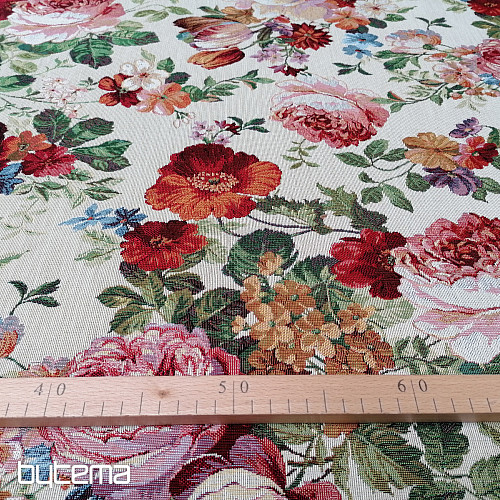 Tissu à tapisserie CRÈME ROSE