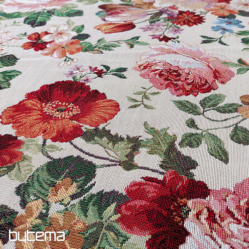 Tissu à tapisserie CRÈME ROSE