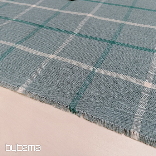 tissu de revêtement MULL ARCHER carreaux - gris vert - menthe