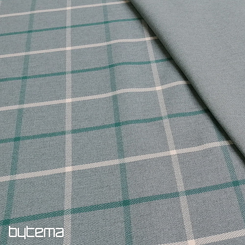 tissu de revêtement MULL ARCHER carreaux - gris vert - menthe