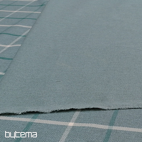 tissu de revêtement MULL ARCHER carreaux - gris vert - menthe