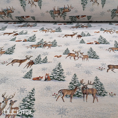 Tissu tapisserie ANIMAUX PRÈS DE L&#39;ARBRE