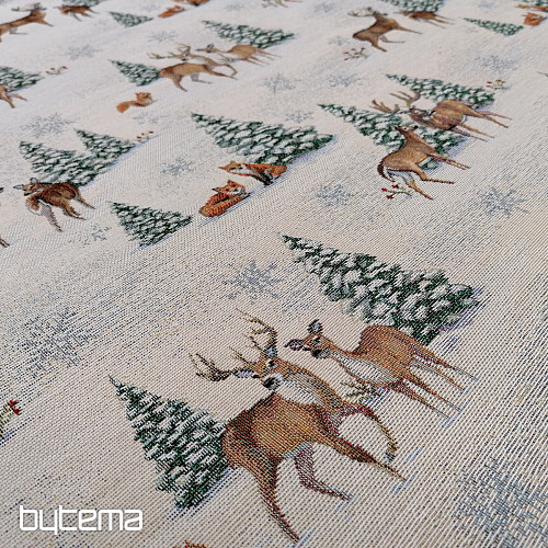 Tissu tapisserie ANIMAUX PRÈS DE L&#39;ARBRE