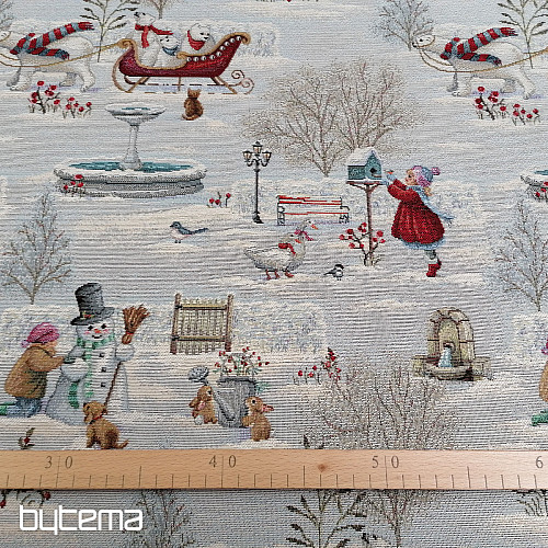 Tissu à tapisserie ENFANTS EN HIVER