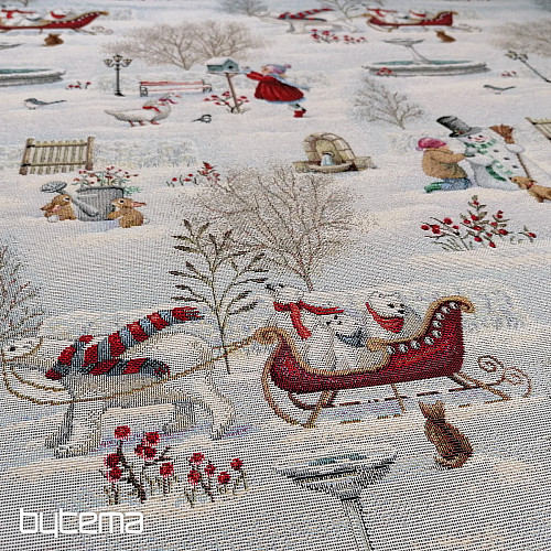 Tissu à tapisserie ENFANTS EN HIVER