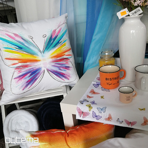 Housse de coussin déco PASTEL PAPILLON