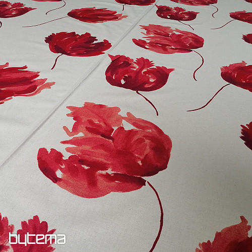 Tissu déco IZALINE rouge