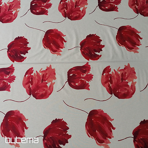 Tissu déco IZALINE rouge