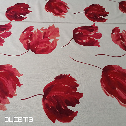 Tissu déco IZALINE rouge