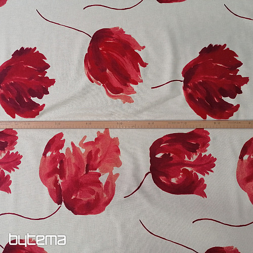 Tissu déco IZALINE rouge